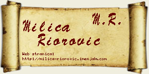 Milica Riorović vizit kartica